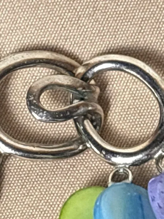 Vintage Mother Of Pearl Necklace Blue and Green Mermaid Core Jewelry B6 - Picture 5 of 6